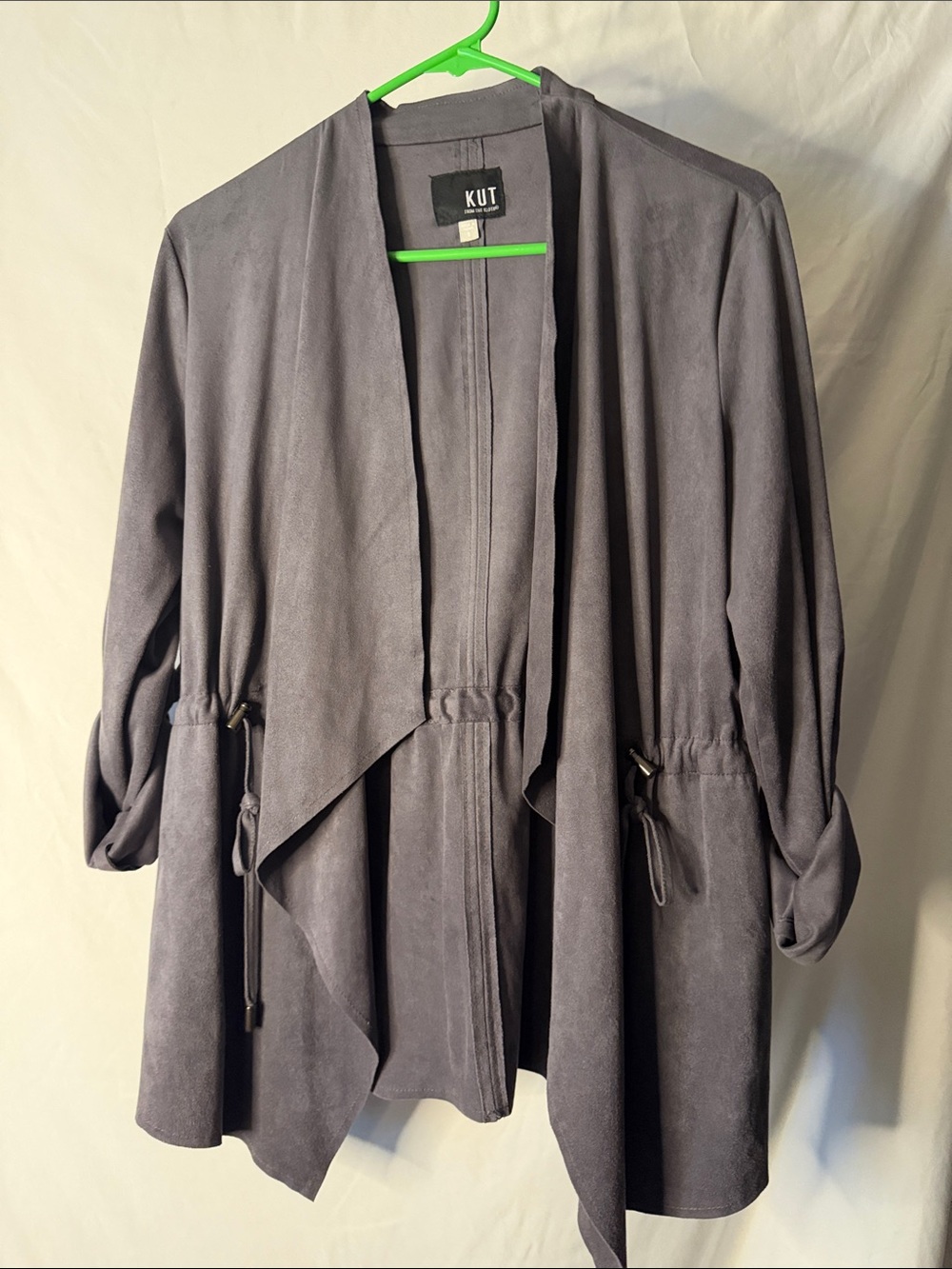 Kut from the Kloth Slate Gray Open-Front Drawstring Jacket